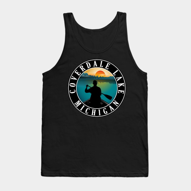 Coverdale Lake Canoeing Michigan Sunset Tank Top by BirdsEyeWorks